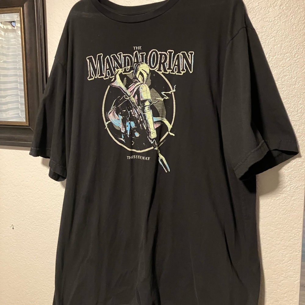 Black Mandalorian Graphic T-Shirt BIG & TALL SZ: 3XLT